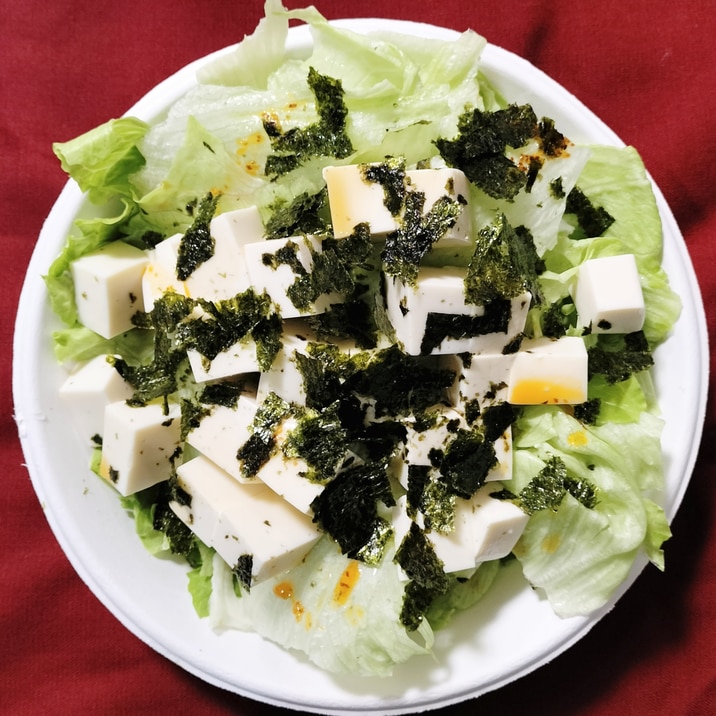 【めちゃ簡単♡】豆腐とレタスのピリシャキサラダ